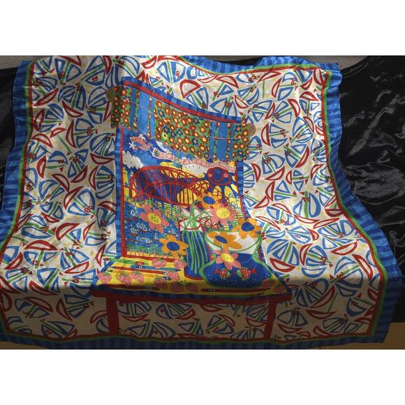 BEC PIERCE Silk Sydney Harbour Brights Scarf 78x78cm Collectors Item,HandrollHem - Picture 2 of 9